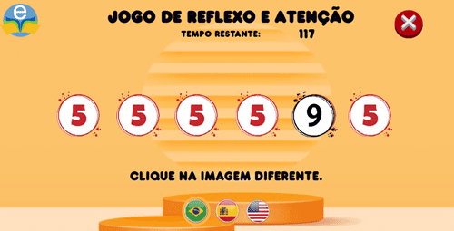 Jogo de Reflexo e Atenção - números 5-9 