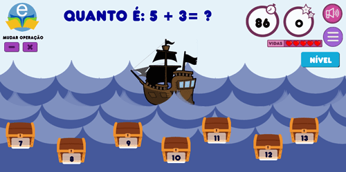 Operações matemáticas com o navio viking.