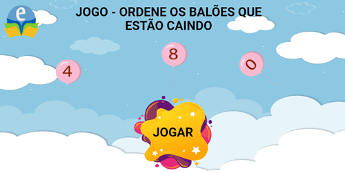 Imagem do jogo: Balões em sequência. Clique na sequência correta em diversos níveis.