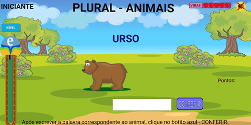 Plural de Animais Animais aparecerão. Escreva o plural.